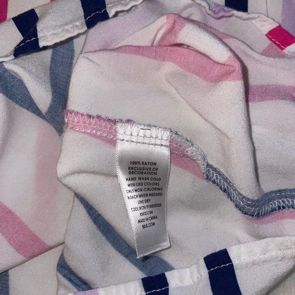Fever Pink and Purple Striped Bell Sleeve Blouse with Lace Detail - Picture 6 of 7